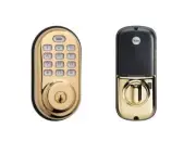 YALE REAL LIVING Electronic Keyless Deadbolt,Bright Bras YRD216ZW605