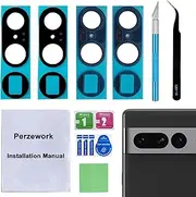 2 Set Back Rear Camera Lens Glass Replacement for Google Pixel 7 Pro with pre-Installed Adhesive and Reparing Toolkit