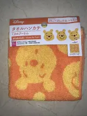 Disney Winnie The Pooh 100% Cotton Washcloth Towel- Orange/ Yellow Pooh Icon