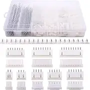 Glarks 1180 Pieces 2.54mm JST-XHP 2/3/4/5/6/7/8/9 Pin Housing JST Adapter Cable Connector Socket Male and Female with 2.54mm Female Pin Header Connector Kit