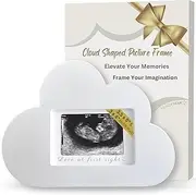White Cloud Shaped Picture Frame 3.5 x 5 and 3x4, Love at First Sight Frame for Baby Ultrasound and Sonogram, Cloud Nursery and Room Decor