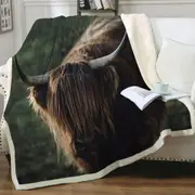 Funny Wild Yak Throw Blanket