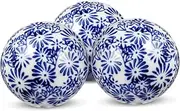 Kisangel 3pcs Ceramic Floating Balls Decorative Porcelain Balls Ceramic Bowl Filler for Water Pool Balls,Color Random Style 1.97inch