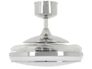 Fanaway Evo1 Prevail Chrome Ceiling Fan with Clear Retractable Blades and LED Light and Remote