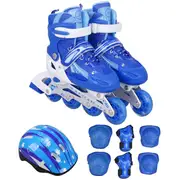 Flash Straight Row Roller Skating Shoes Suit for Kids and Adults - Medium Size