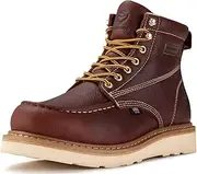 [SUREWAY] Mens Wedge Moc Toe Work Boots for Men