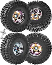 RC 1.9" Beadlock Wheels and Tires for 1/10 RC Crawler SCX10 VS4-10 TRX4 Gen8,...