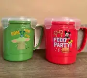 DISNEY 2-PACK! Hot & Cold Food Container W/ Handle &Lid Microwave Safe! - NEW!
