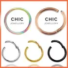 14g-20g Nose Lip Ear Septum Seamless Segment Clicker Ring Hoop Earring Piercing