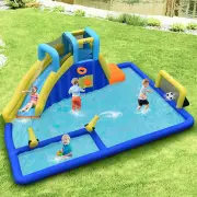CostwayInflatable Water Jumping House with Water Sprayers & Blower