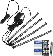 HEALLILY Car Interior LED Strip Light with Remote Control Multicolor Ambient Lighting for Sleek Decoration for Creating Custom Atmosphere Your Vehicle