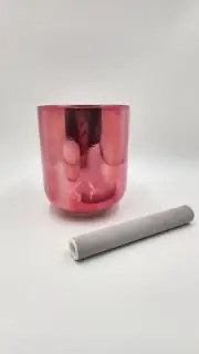 Pink Opal Alchemy 440Hz Chakra E Note Pink Crystal Bowl with Striker and O-ring