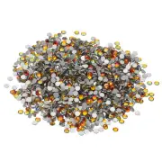 SS10/1440Pcs Glass Diamante Rhinestone, Man Made Gems, Red Yellow Gradient