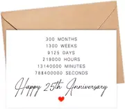 Happy 25Th Anniversary Card - 25 Year Wedding Anniversary Card Gifts - Idea for