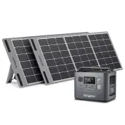 [EU Direct] Aferiy P010 800W 512Wh LiFePO4 Portable Power Station +2* S100 100W Solar Panel, UPS Pure Sine Wave Camping