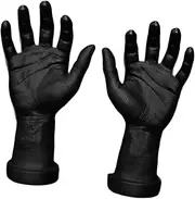 Perfeclan 2X Hand Model Mannequin Hands Costume Prop Halloween Decoration Halloween Fake Hands for Halloween Themed Party Nail Training, Black