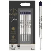 Parker Quink Flow Ballpoint Refill for Ballpoint Pens Medium Black Pack 6 202515