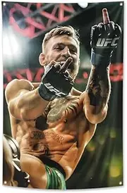 INTCHE Conor Mcgregor World Boxing Champion Flag 2x3 Feet Banner Funny Poster Durable Men's Cave Wall Flag With Brass Grommet, Suitable For University Dormitory Room Decoration, Outdoor, Party.