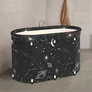 Bath Sauna Adult Folding Bathtub Bath Barrel Household Large Tub Thickened Adult Bath Tub Full Body Hot Tub Black