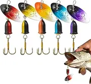 Fishing Spinner Baits | Colorful Sequin Hard Metal Spinner Baits Kit | 360 Degree Rotation Fishing Lures Spoon Lures, Fishing Accessories for Bass Trout Salmon