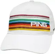 PING Japan Golf Color Code Cap Tour Model HW-C222 Flex Fit White With Tracking