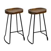 2x Bar Stools Tractor Seat 75cm Black