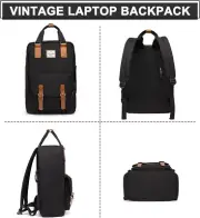 Laptop Backpack Bags 15.6 Inch School Backpack Women Vintage Work Office BLACK