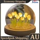 Artificial Tulip Flower Night Light DIY Table Lamp Christmas Gifts (Yellow) AU