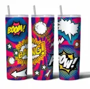 Classic Comic Book 20 oz Stainless Steel Tumbler Handmade
