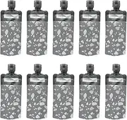 harayaa 10Pcs Travel Pouches for Toiletries Refillable Portable Empty Squeeze Pouches for Body Wash Lotion Conditioner Pouch Shampoo, Black Speckle