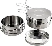 SUPVOX 1 Set Outdoor Cookware Camping Pot Camping Cooking Utensils Silver Stainless Steel Camping Supplies