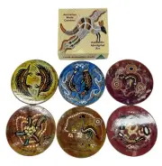Australian Made Authentic Aboriginal Art Set of 6 COASTERS IN BOX