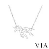 在飛比找momo購物網優惠-【VIA】白鋼項鍊 動物項鍊 縷空項鍊 獨角獸項鍊/動物系列