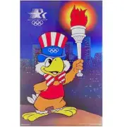 Rare Vintage 1984 Los Angeles LA Olympics Sam The Eagle Mascot Torch Poster NOS