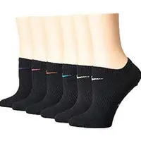 在飛比找ETMall東森購物網優惠-Nike 2018女時尚彩色標誌黑色無外秀運動短襪6入組