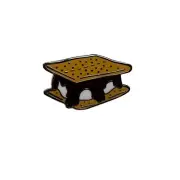 Chocolate Smores Lapel Pin Graham Crackers Marshmallow Dessert Badge Pin Brooch