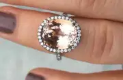 4.60 Ct Oval Cut Simulated Peach Morganite Engagement Ring Sterling Silver 925