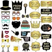 Class Reunion Photo Booth Props - 36pcs, No DIY Needed - High School Class Reunion Party Booth Photo Props Kit