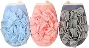 Loofah Sponge Exfoliating Body Scrubber Double-Sided Bath Scrub Shower Exfoliating Glove,3Pcs Double-sided Exfoliating Loofah Wash Glove Exfoliating Glove,Double-Sided Body Scrub Mitt with Bath Sponge