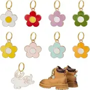 [UNICRAFTALE] Pack of 18 2 Flower Boot Pendants Enamel Shoe Charms with Rings Rabbit Shoelace Pendants Shoe Decoration Pendant for Women Trainers Boots Sandals Casual Shoes, Non-precious metal, No