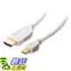 [美國直購] Cable Matters 101009-10 Mini DisplayPort to HDMI 連接線 3m 迷你 DP 轉 HDMI 鍍金接口 白色 數據線傳輸線_PP3