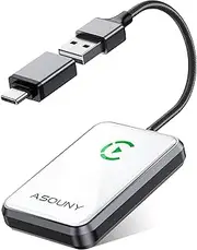 ASOUNY CarPlay Wireless Adapter 2025 Convert Wired to CarPlay Wireless, Easy to Use, Compatible with Cars from 2016 and iPhone 6+ (iOS 10+)