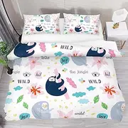 3 Pcs Microfiber Bedding Set Duvet Cover Pillow Shams Bed Koala Wild Animal Quilt Cover 1 Cover 2 Pillowcase with Zip,Lightweight and Soft