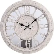 12 Inch Retro Wall Clock, Outdoor Garden Circular Hollow Open Face Waterproof Clock, Creative Silent Quartz Movement Clock Interior Decoration