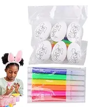 Easter Egg Paint Kit, Easter Egg Painting, Easter Egg Paint Kit Arts and Crafts Paint Kit, Easter Basket Filling, 6 Paintable Egg Dye Coloring Kits for Easter Egg Hunt Activities