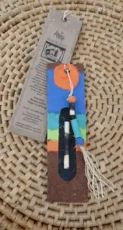 African Hand Made Paper Book Mark Zimbabwe Beads Recycled Fair Trade