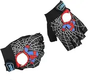 [HSKRKOW] Speidermann Meteor Children's Cycling Gloves 2-10 Years, 1 Pair of Cycling Gloves, Bike Gel, BMX Gloves for Boys (Black, A)
