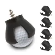 4 Pcs Ball Picker Golf Pick Up Back Tool Saver Claw Putter Grip Retriever Black