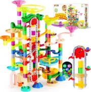JOYIN 236Pcs Glowing Marble Run with Motorized Elevator- Construction Buildin...