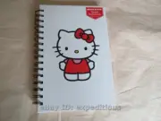 NEW SANRIO SPIRAL BOUND NOTEBOOK JOURNAL 8.5x5.5" HELLO KITTY WHITE RED BOW